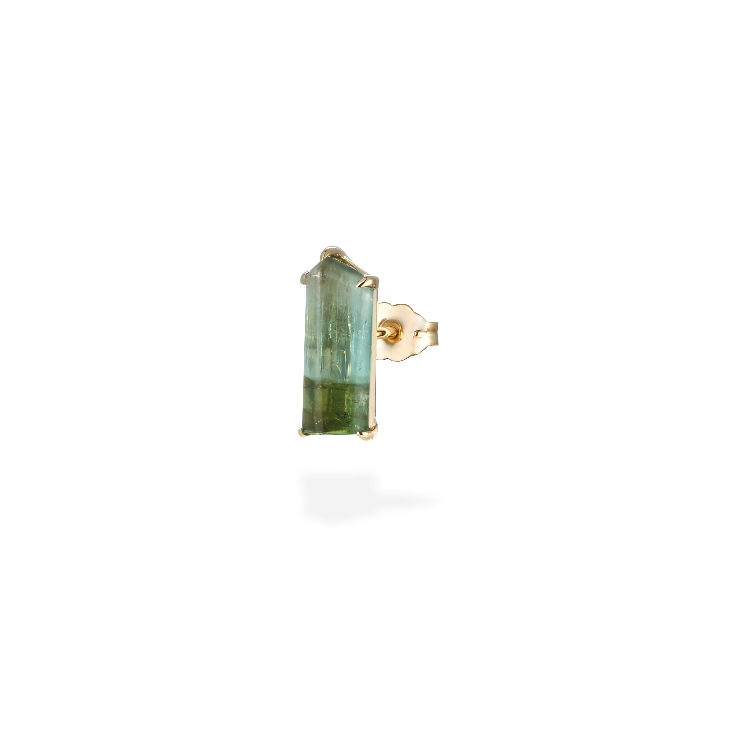 Lagoon bi-colored tourmaline stud